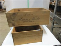 Vintage, wooden wine boxes 19.75"x13"