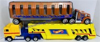 Two Hot Wheels Carrier Trucks 18 and 16 In