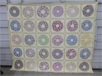 94" x 75" Handmade Vintage Quilt - Signed