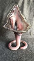 Vintage Sooner Art Glass Vase Coil Pedestal Base