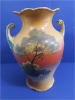 Vintage Noritake Handpainted Vase 8 1/2" Tall