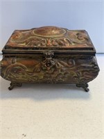 Decorative Footed Metal Box - measures 9”x6” and