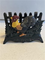 Cast Iron Rooster Napkin Holder / Letter Mail