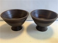 2- wooden bowls measure 12” diameter and 7-1/2”