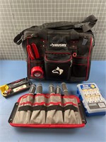 LARGE HUSKEY TOOL BAG W/ CONTENTS