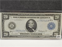 US 1914 $20 Federal Reserve Note Saddle Blanket