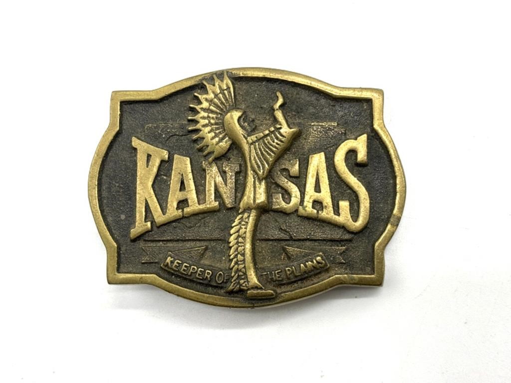 Kansas Keeper of the Plains Belt Buckle