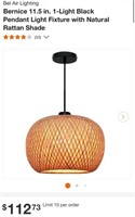 RATTAN LIGHT FIXTURE (OPEN BOX)