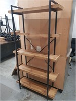 Wood and Steel 5-Shelf Display