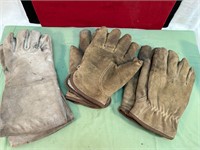 3 PAIR LEATHER 2XL GLOVES