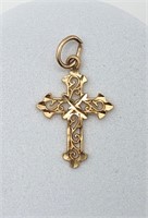 10K Gold Filigree Cross Pendant