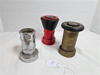 Three Fire Fighter Spray Nozzles