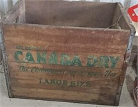 vintage Canada Dry "Large Size" wood crate