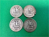 (4) 1943 & 1945 Silver Quarters (3 are S)