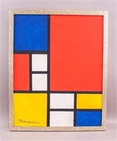 Dutch Oil on Canvas Signed Piet Mondrian