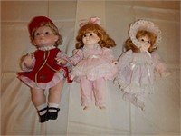 Three Porcelain Baby Dolls: