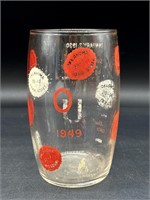 Vintage 1949 OU Football Glass Cup 4.5”