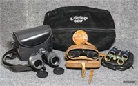 4 pr Nikon & Others Binoculars & Zippered Bag