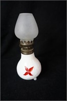 Mini Oil Lamp with Poinsettia