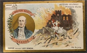 WALTER SCOTT: Victorian CHOCOLATE Card (1900)