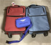 2 Essentials suitcases w/ Fanny pack