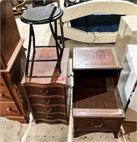 Coat Rack, Lamp Table, Stool, Small Chest