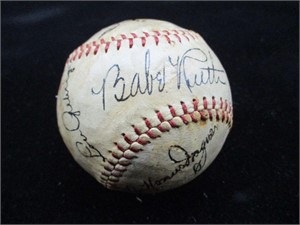 Babe Ruth, Gehrig, Wagner, Ty Cobb Signed Baseball