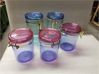 Five Plastic Food Canisters