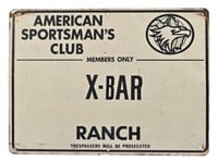 X-Bar Ranch Texas Metal Sign