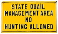 State Quail Management Area Tin Sign
