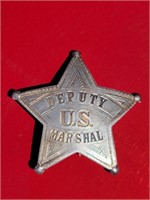 GENUINE OBSOLETE DEPUTY U.S MARSHAL 5PT STAR BADGE