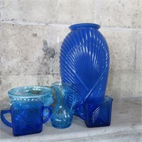 Blue Vases & Dishes