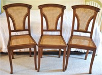 Cane Back & Bottom Art Nouveau Detail Side Chairs