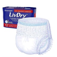 LivDry 2XL Overnight Adult Diapers 4 Packs of 12