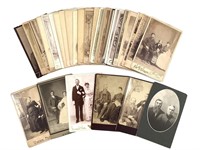 40 Cabinet Cards Portraits Men, Women, Families
