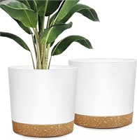 DEMACIYA 10 Inch Plant Pots, 2Pack Planters for In