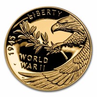 2020-w World War Ii Gold Anniv. Coin W/ Box & Coa