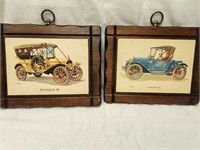 Pair of wood automotive wall decor