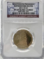 2011 Rutherford Hayes PF69 Ultra Cameo NGC Dollar