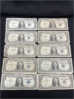 (10) 1957 $1 Silver Certificates