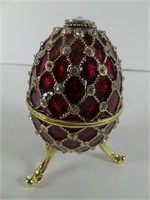Bejeweled Rhinestone Egg Trinket Box