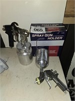 Spray guns (2) w/ holder