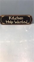 Metal Kitchen help wanted wall hanging