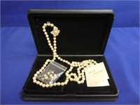 Paola Santini Pearl 30" Necklace & Earrings