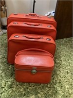 Amelia Earhart orange luggage set 4 pieces with