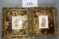 Vtg Gold Frame with Statues Pictures on it