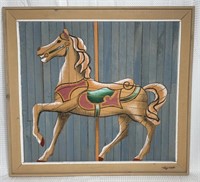 1970s 'deGroot LathArt' Carousel Horse by