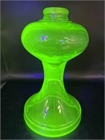 Antique Uranium Vaseline Glass Oil Lamp (Has