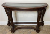 Wooden Sofa/Console Table W/ Glass Top