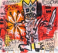 American Oil on Canvas Signed Jean-Michel Basquiat